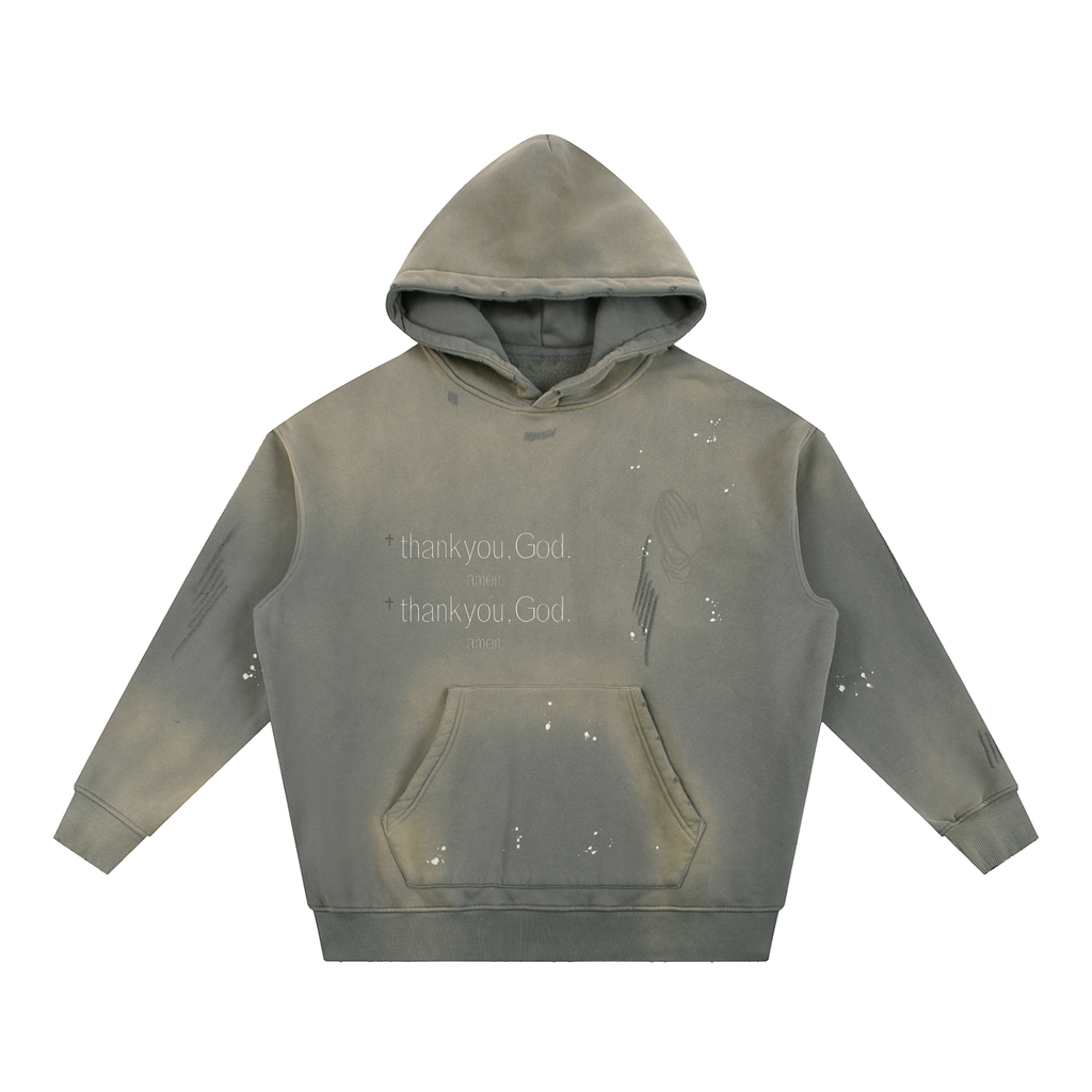 Thank You God Amen Double - Grey Hoodie