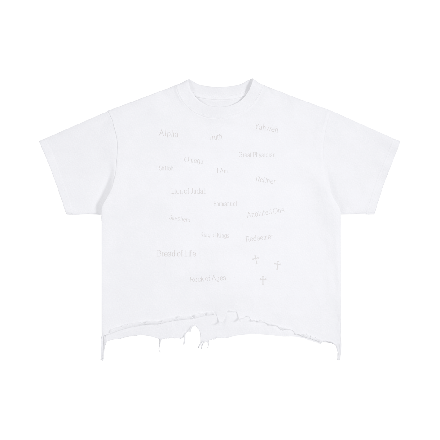I Am Tee - Distressed White