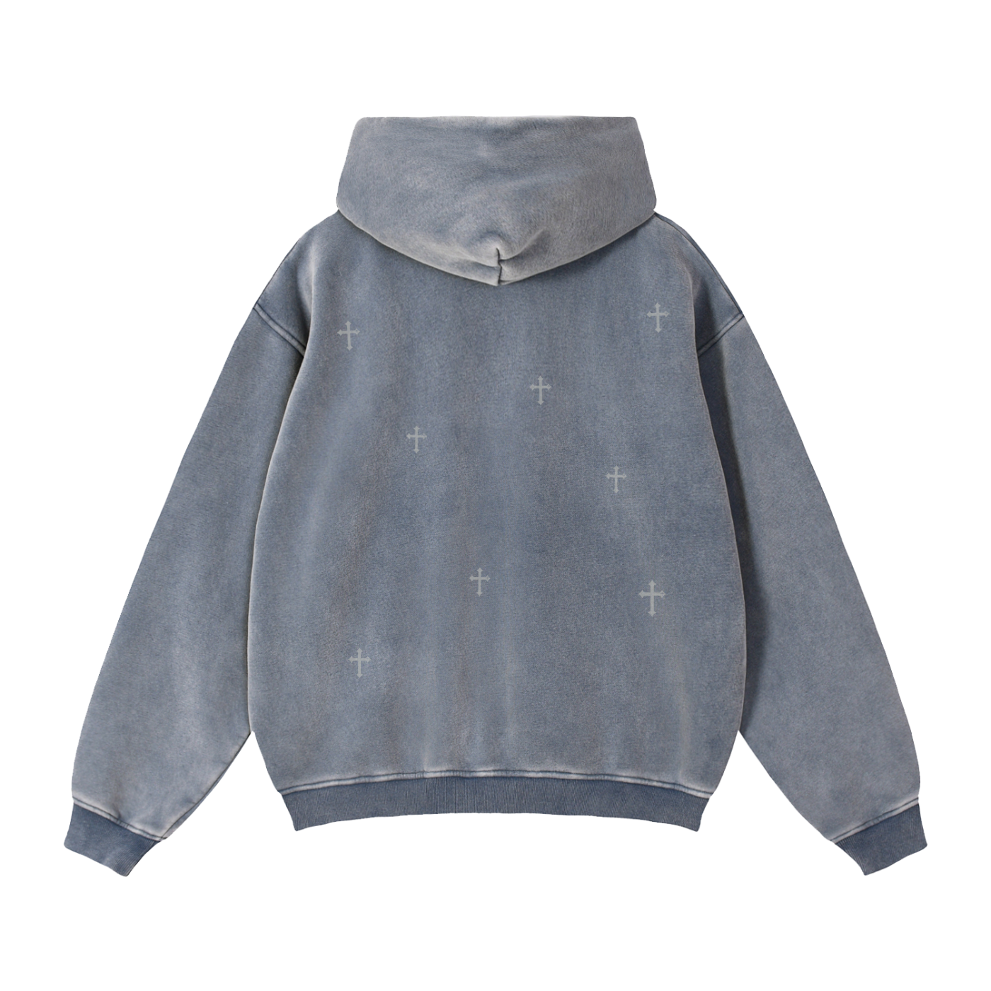 Cross Sticker Double Zip - Denim Fleece